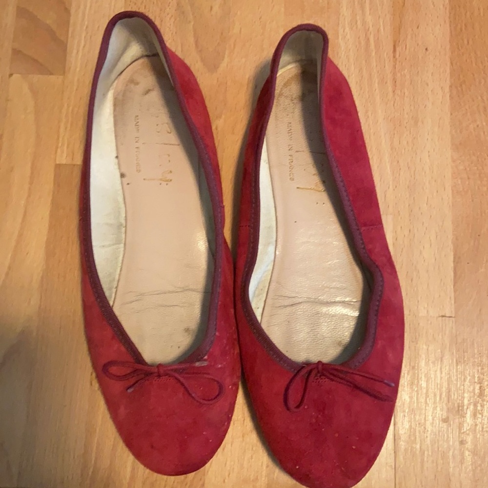 Suede red FS/NY (French Sole NY Ballet flats) Sz42